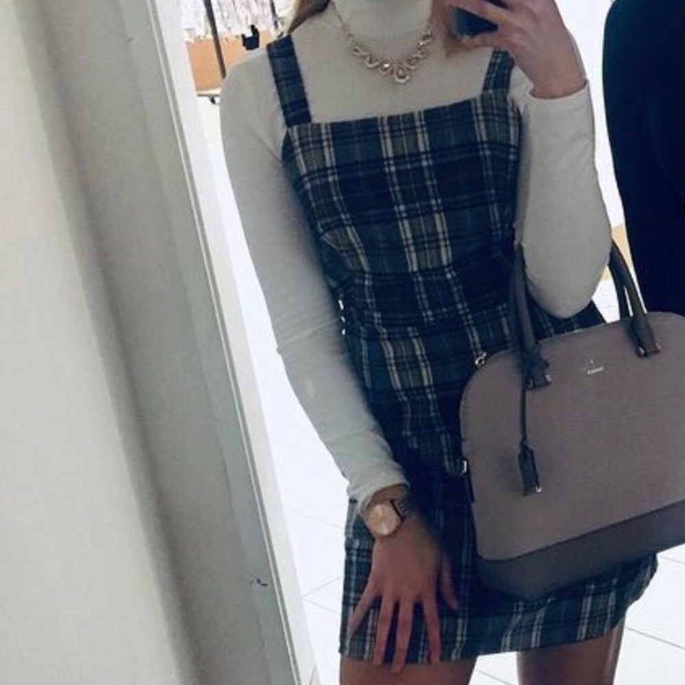 Brown plaid dress